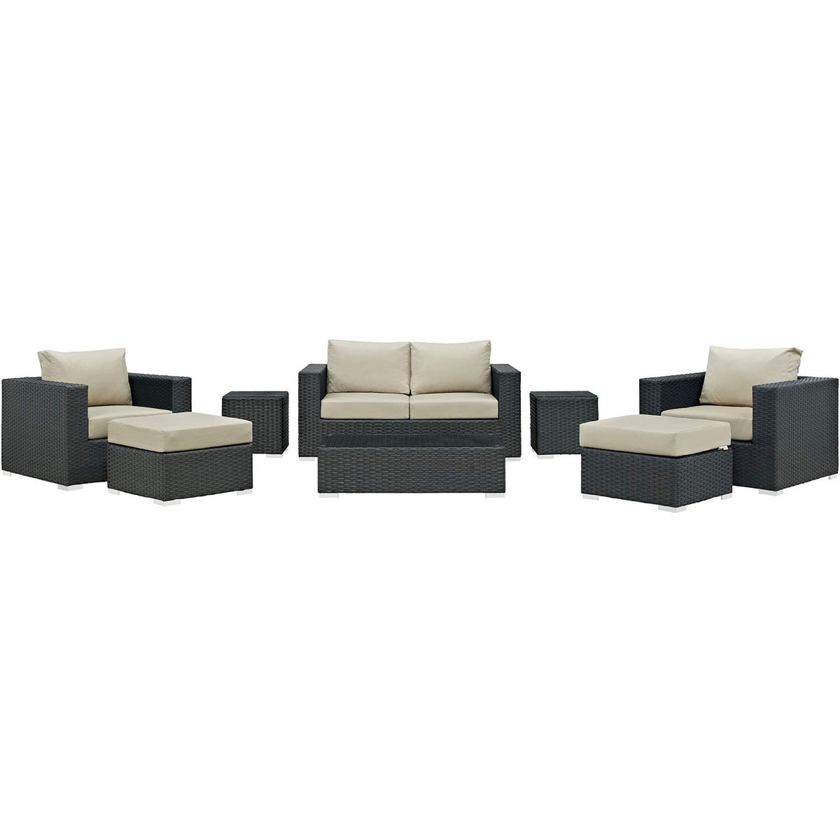 Sojourn 8 Piece Outdoor Sunbrella® Sectional Set