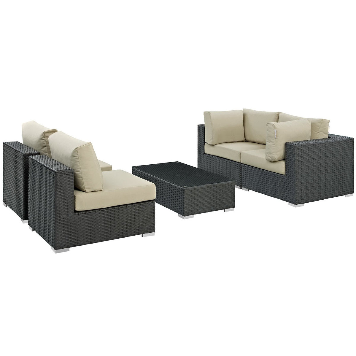 Sojourn 5 Piece Outdoor Sunbrella® Sectional Set