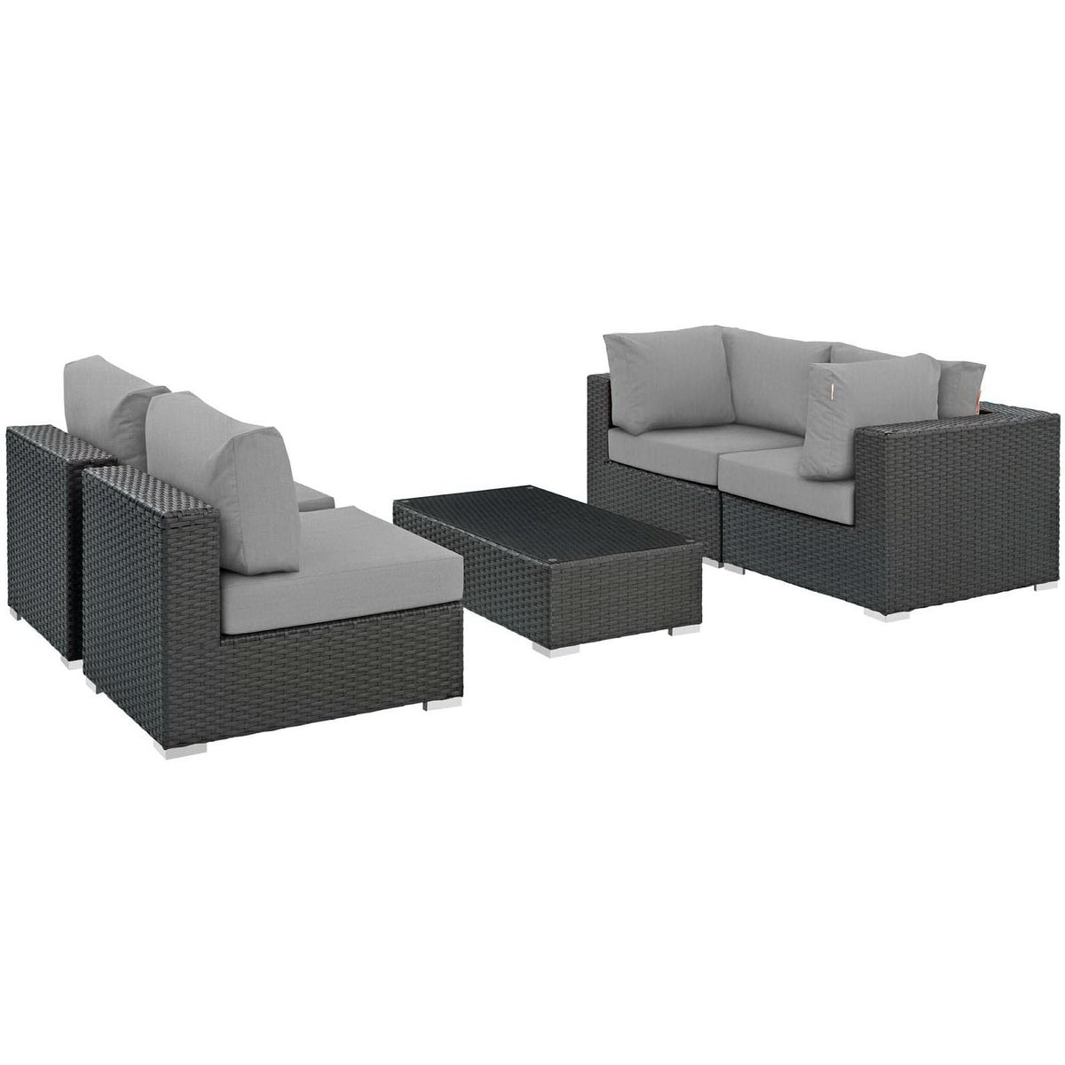 Sojourn 5 Piece Outdoor Sunbrella® Sectional Set