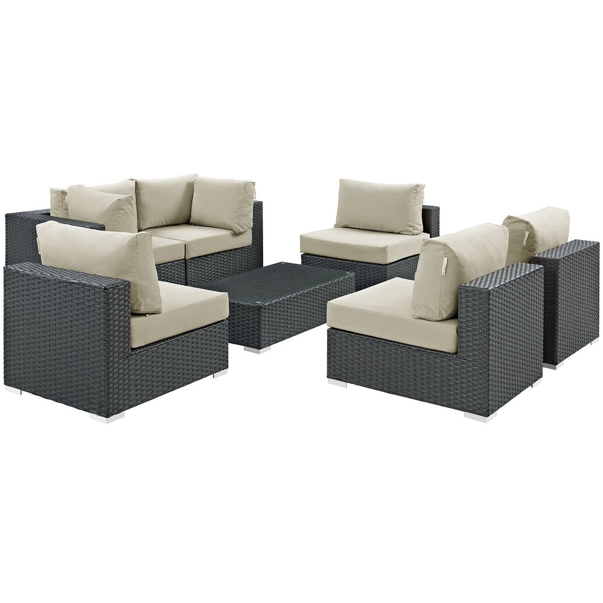 Sojourn 7 Piece Outdoor Sunbrella® Sectional Set