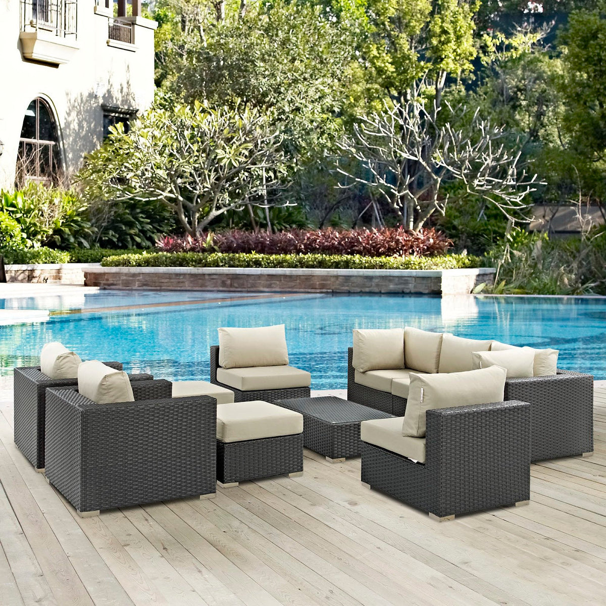 Sojourn 10 Piece Outdoor Sunbrella® Sectional Set