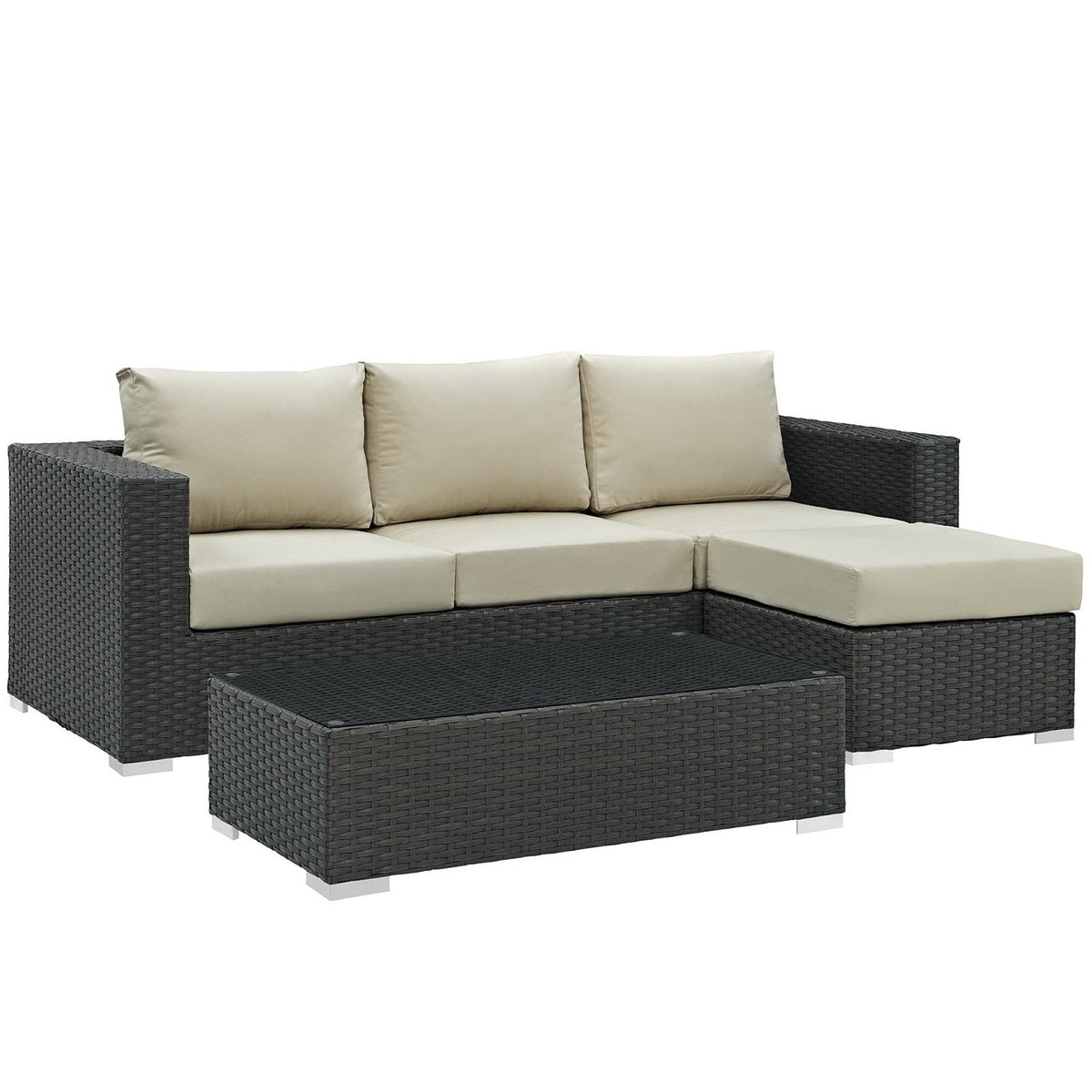Sojourn 3 Piece Outdoor Sunbrella® Sectional Set