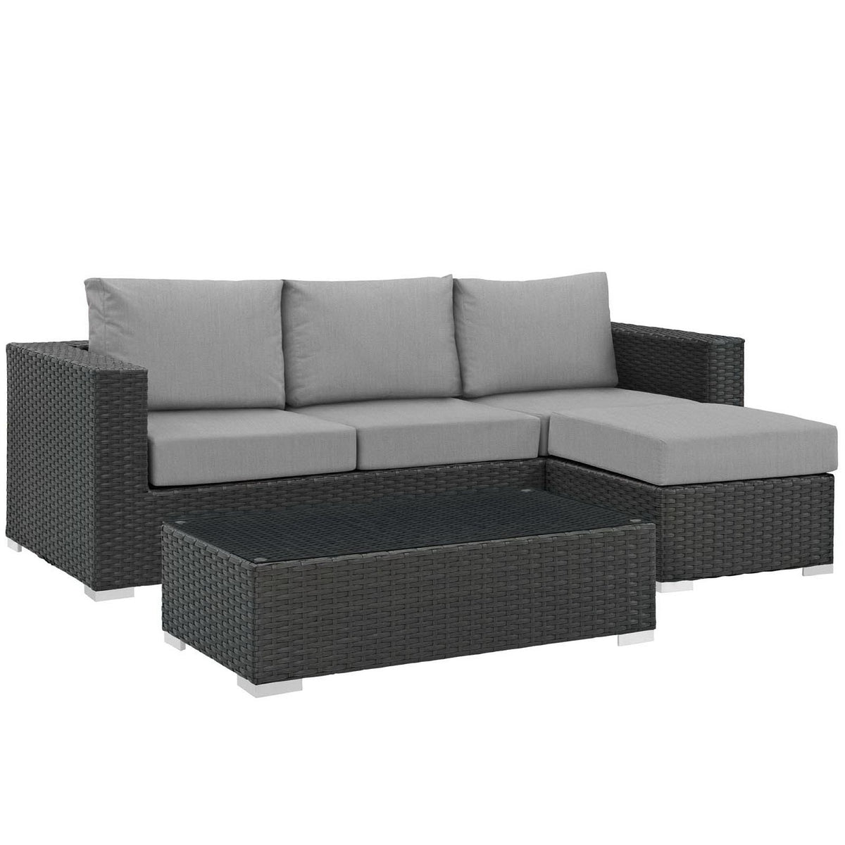 Sojourn 3 Piece Outdoor Sunbrella® Sectional Set