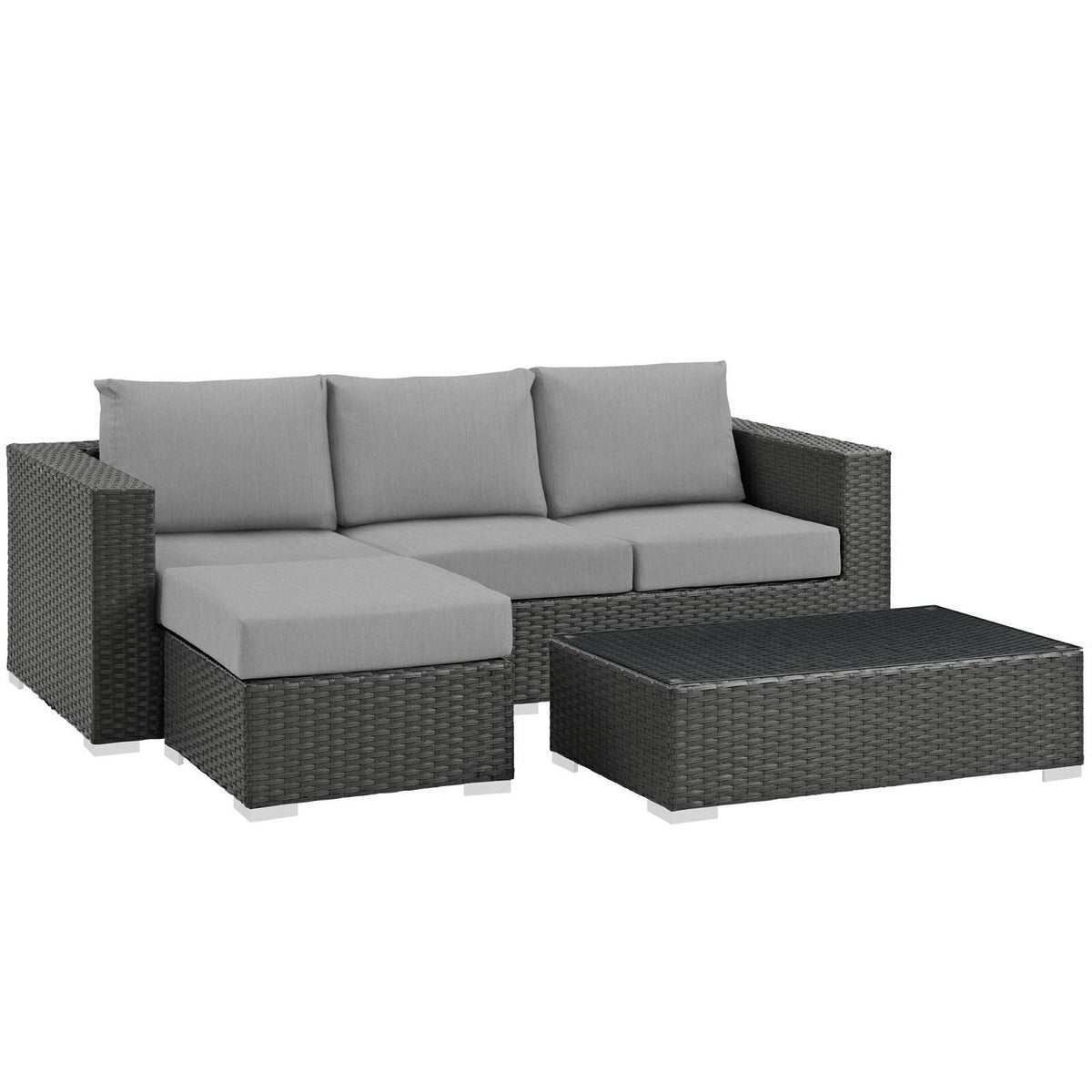 Sojourn 3 Piece Outdoor Sunbrella® Sectional Set