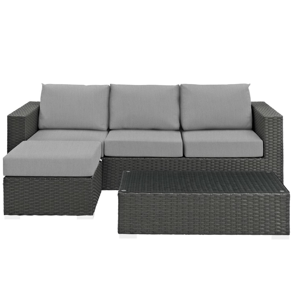 Sojourn 3 Piece Outdoor Sunbrella® Sectional Set