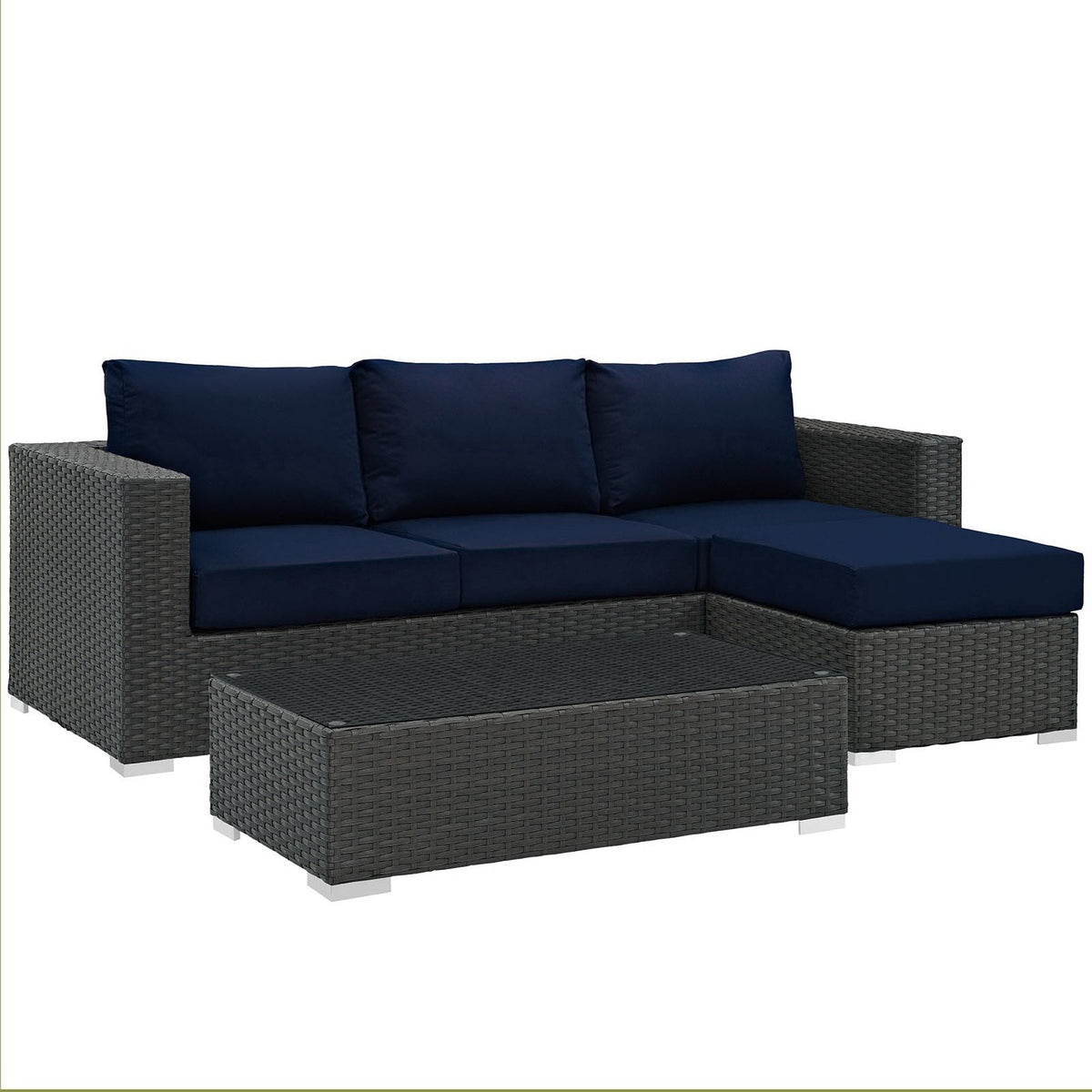 Sojourn 3 Piece Outdoor Sunbrella® Sectional Set