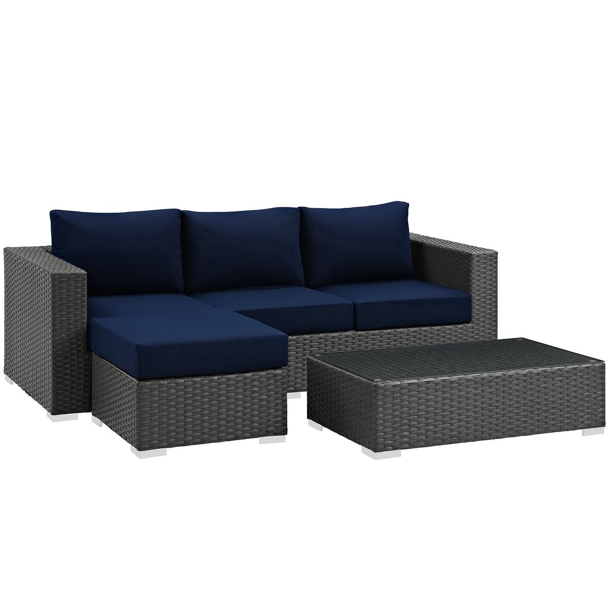 Sojourn 3 Piece Outdoor Sunbrella® Sectional Set