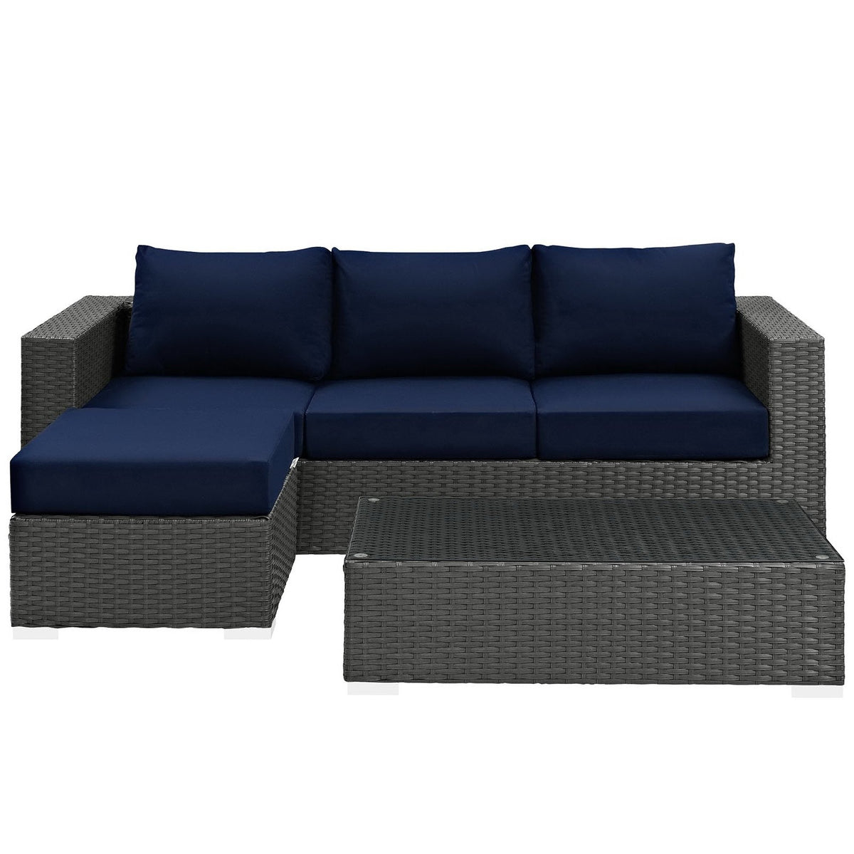 Sojourn 3 Piece Outdoor Sunbrella® Sectional Set