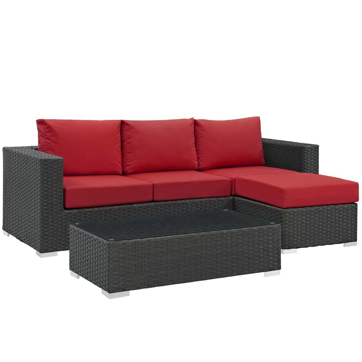 Sojourn 3 Piece Outdoor Sunbrella® Sectional Set