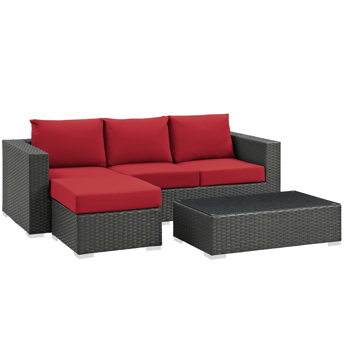 Sojourn 3 Piece Outdoor Sunbrella® Sectional Set