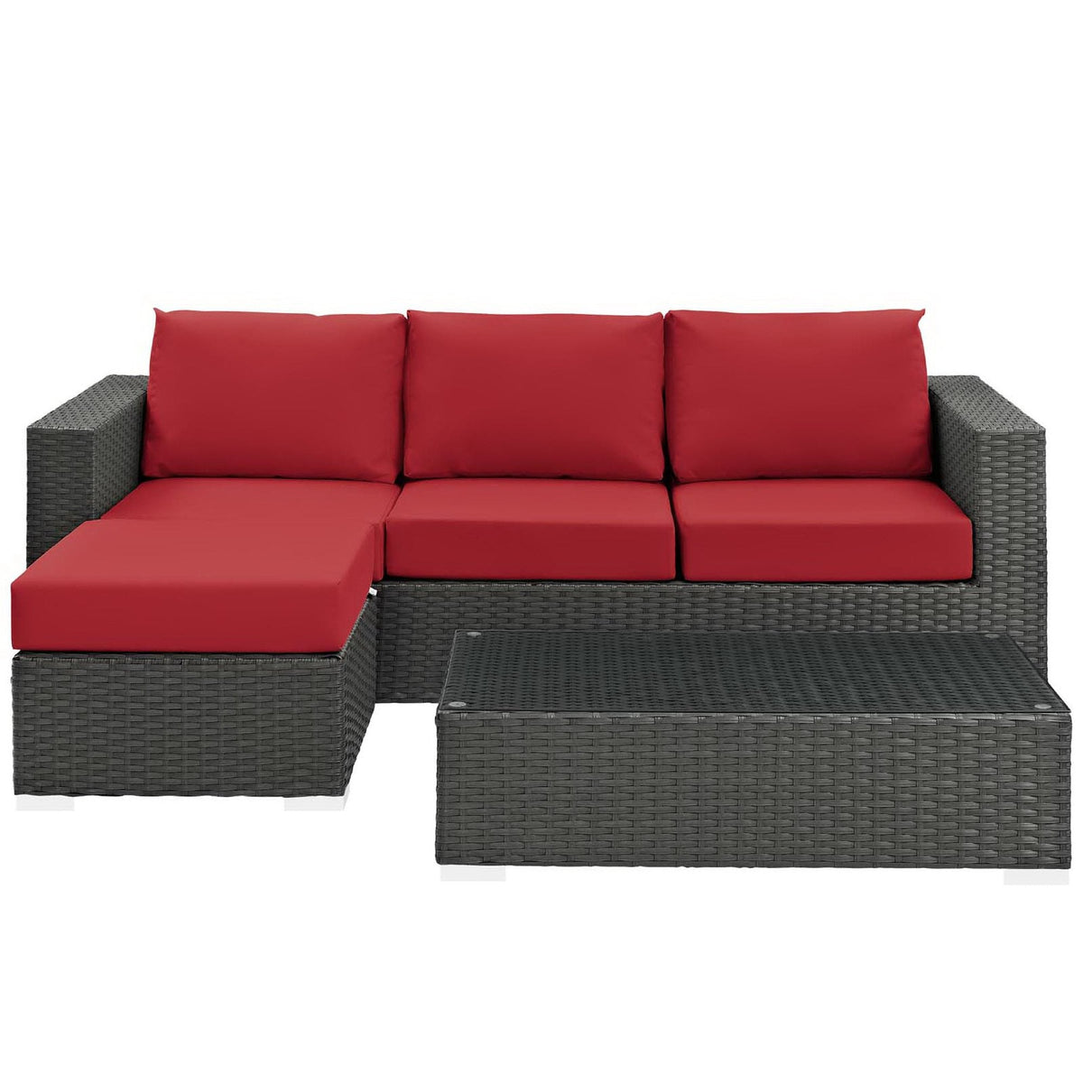 Sojourn 3 Piece Outdoor Sunbrella® Sectional Set