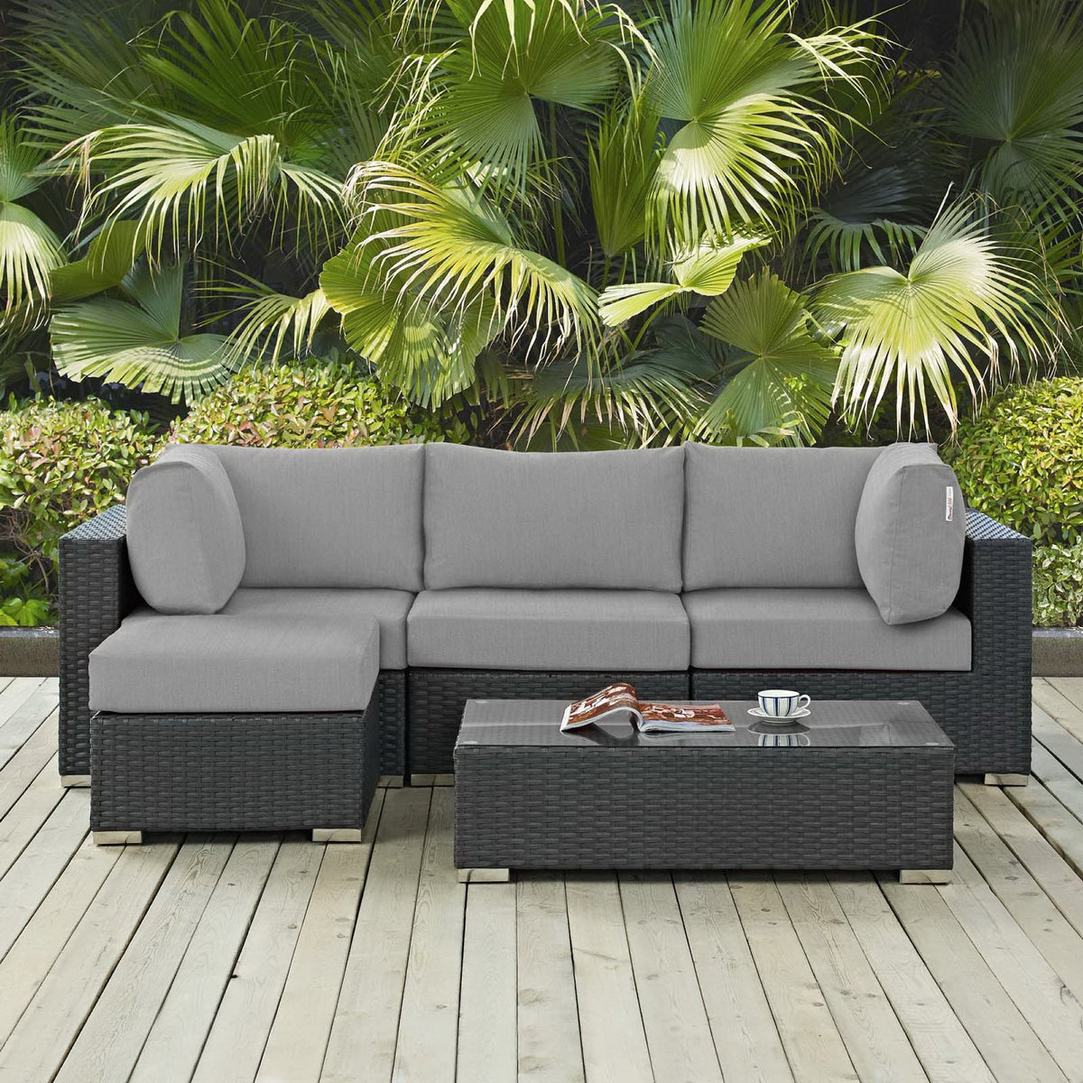 Sojourn 5 Piece Outdoor Sunbrella® Sectional Set