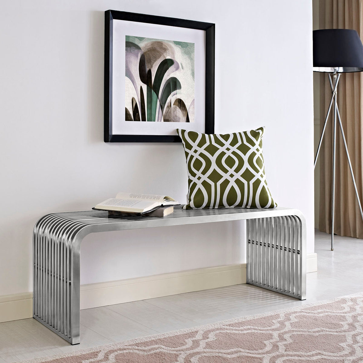 Pipe 47" Stainless Steel Bench