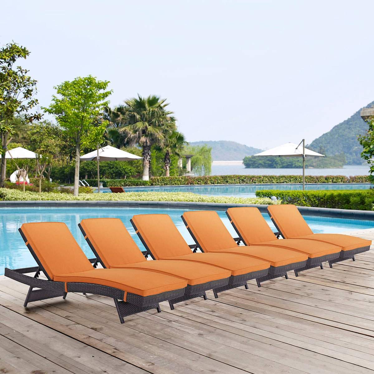 Convene Chaise Outdoor Patio Set of 6 - view 25
