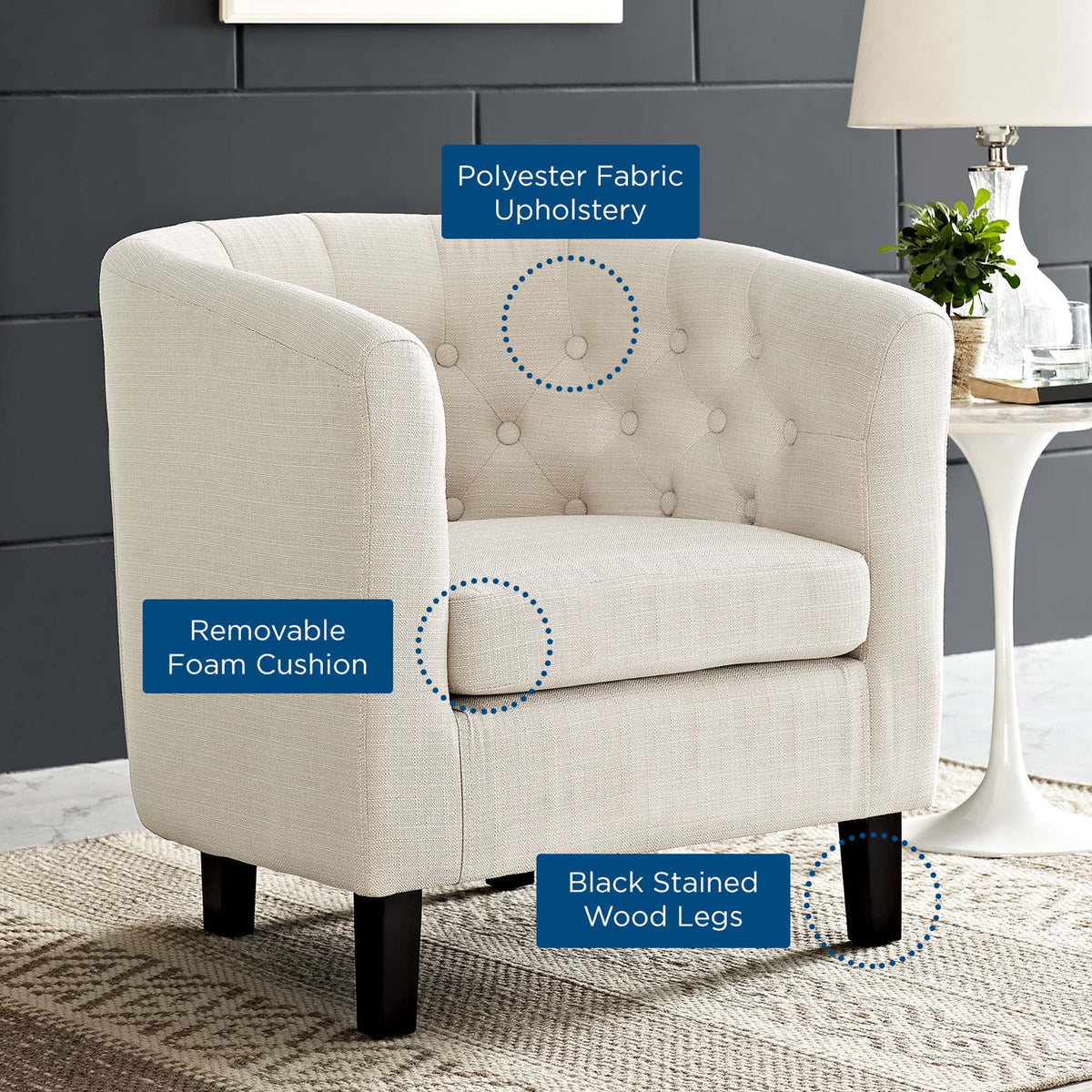 Prospect Upholstered Fabric Armchair - view 5