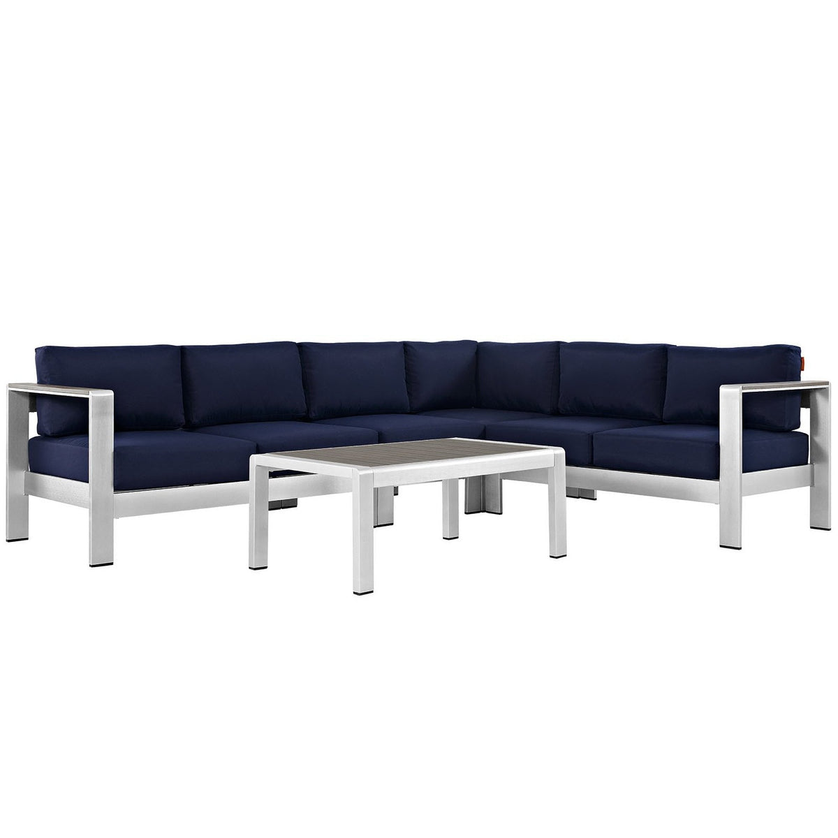 Shore 5 Piece Outdoor Aluminum Sectional Sofa Set - view 2