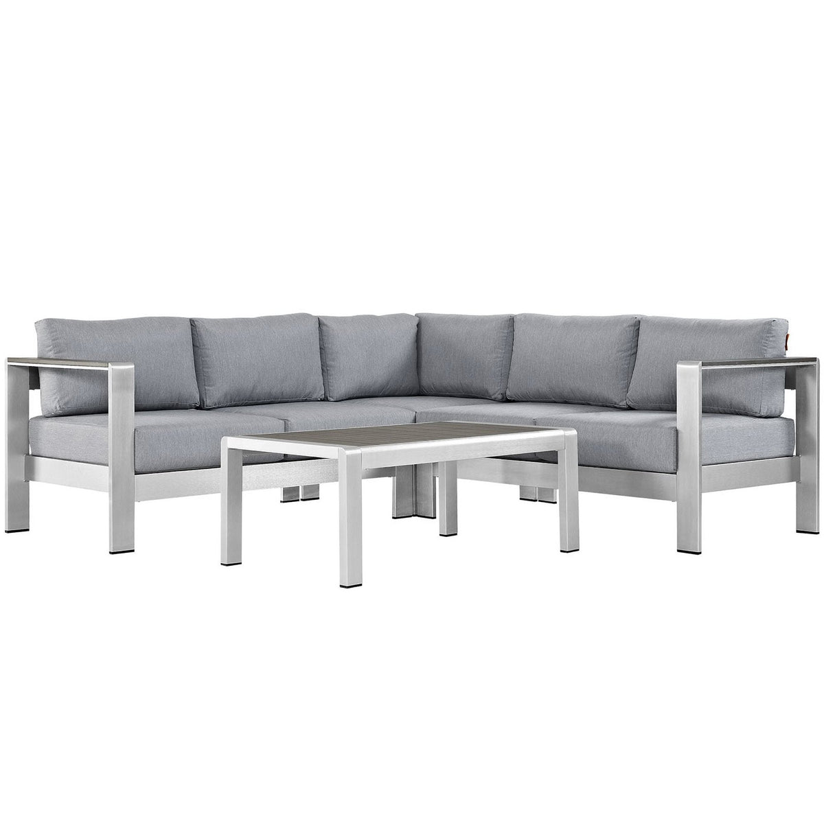 Shore 4 Piece Outdoor Aluminum Sectional Sofa Set