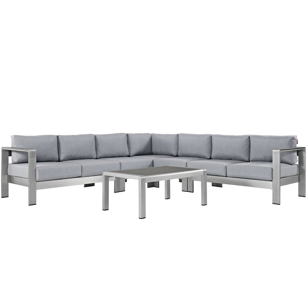 Shore 6 Piece Outdoor Aluminum Sectional Sofa Set