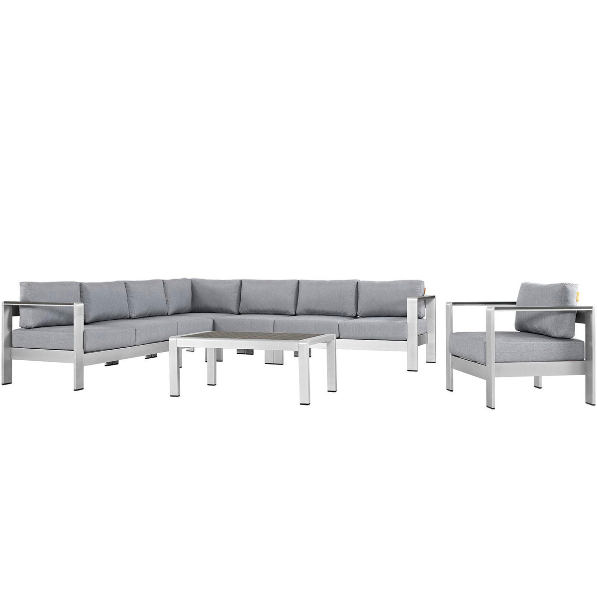 Shore 7 Piece Outdoor Aluminum Sectional Sofa Set