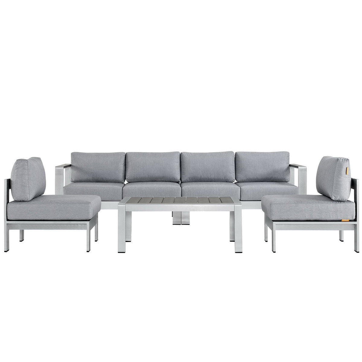 Shore 5 Piece Outdoor Aluminum Sectional Sofa Set