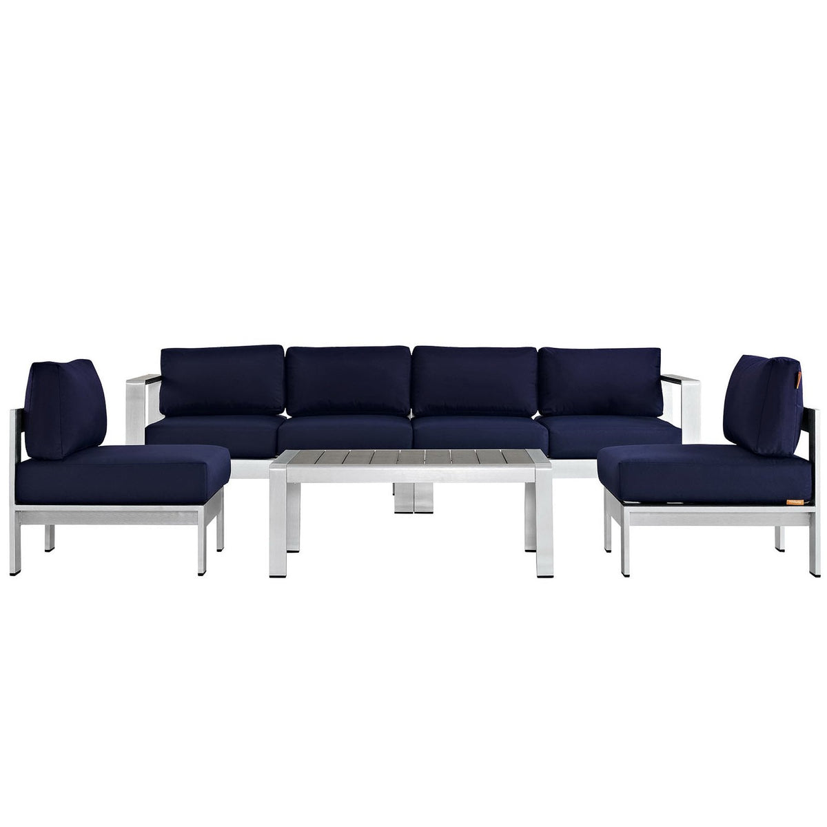 Shore 5 Piece Outdoor Aluminum Sectional Sofa Set