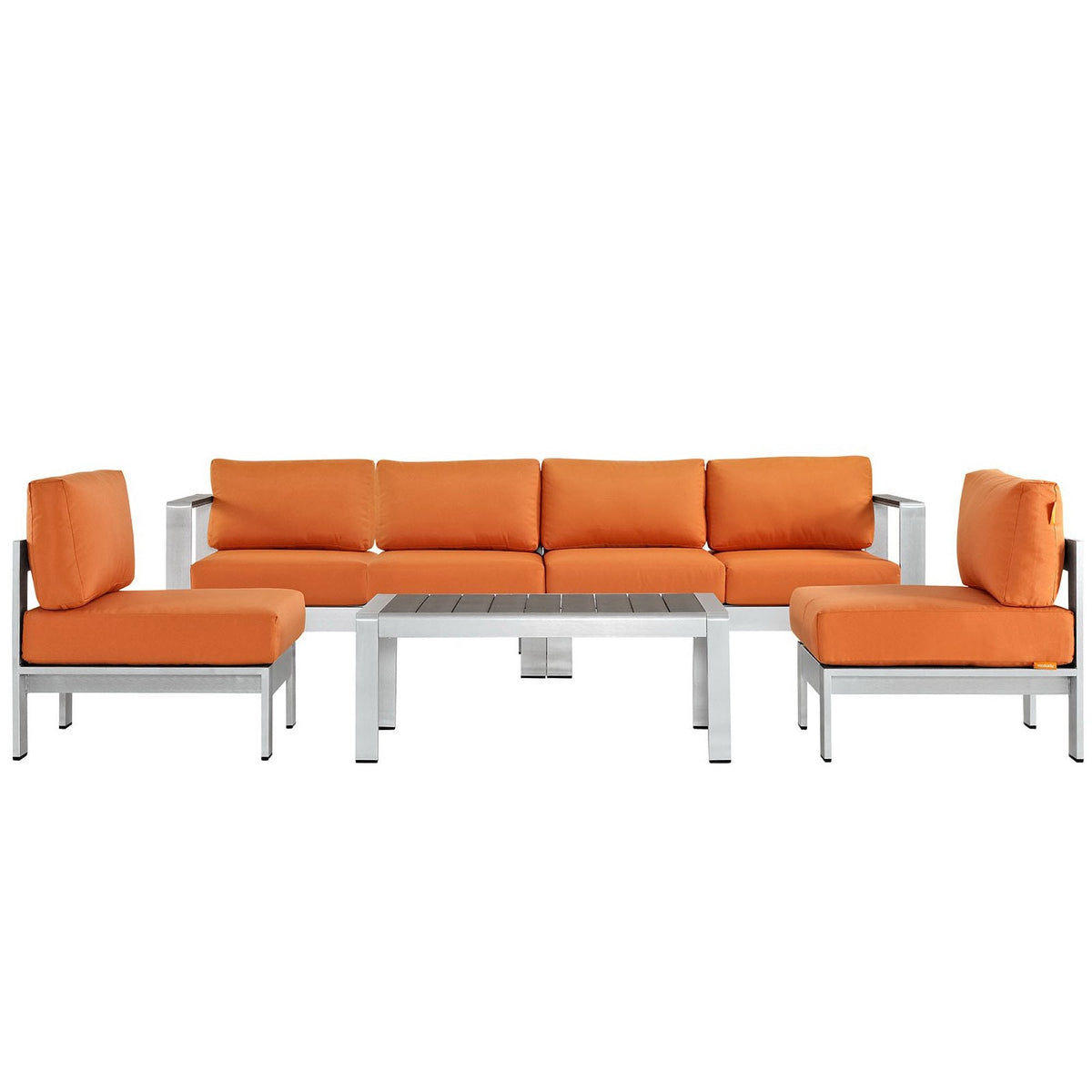 Shore 5 Piece Outdoor Aluminum Sectional Sofa Set