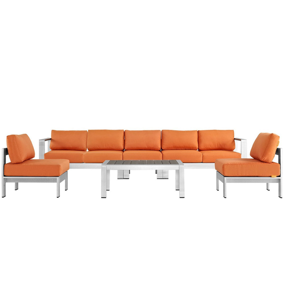 Shore 6 Piece Outdoor Aluminum Sectional Sofa Set
