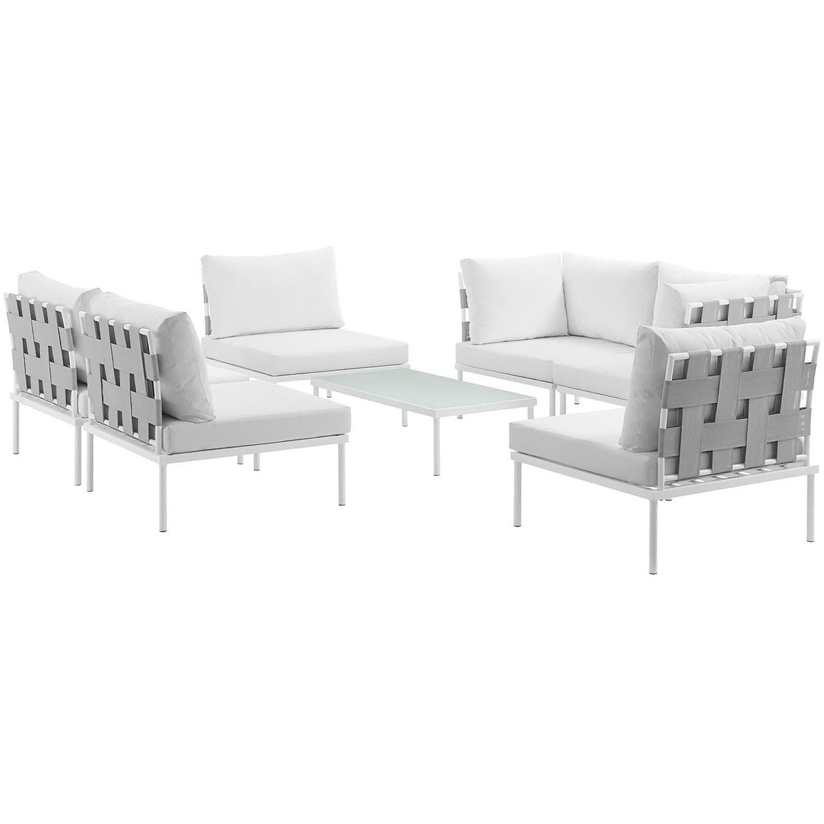 Harmony 7 Piece Outdoor Aluminum Sectional Sofa Set