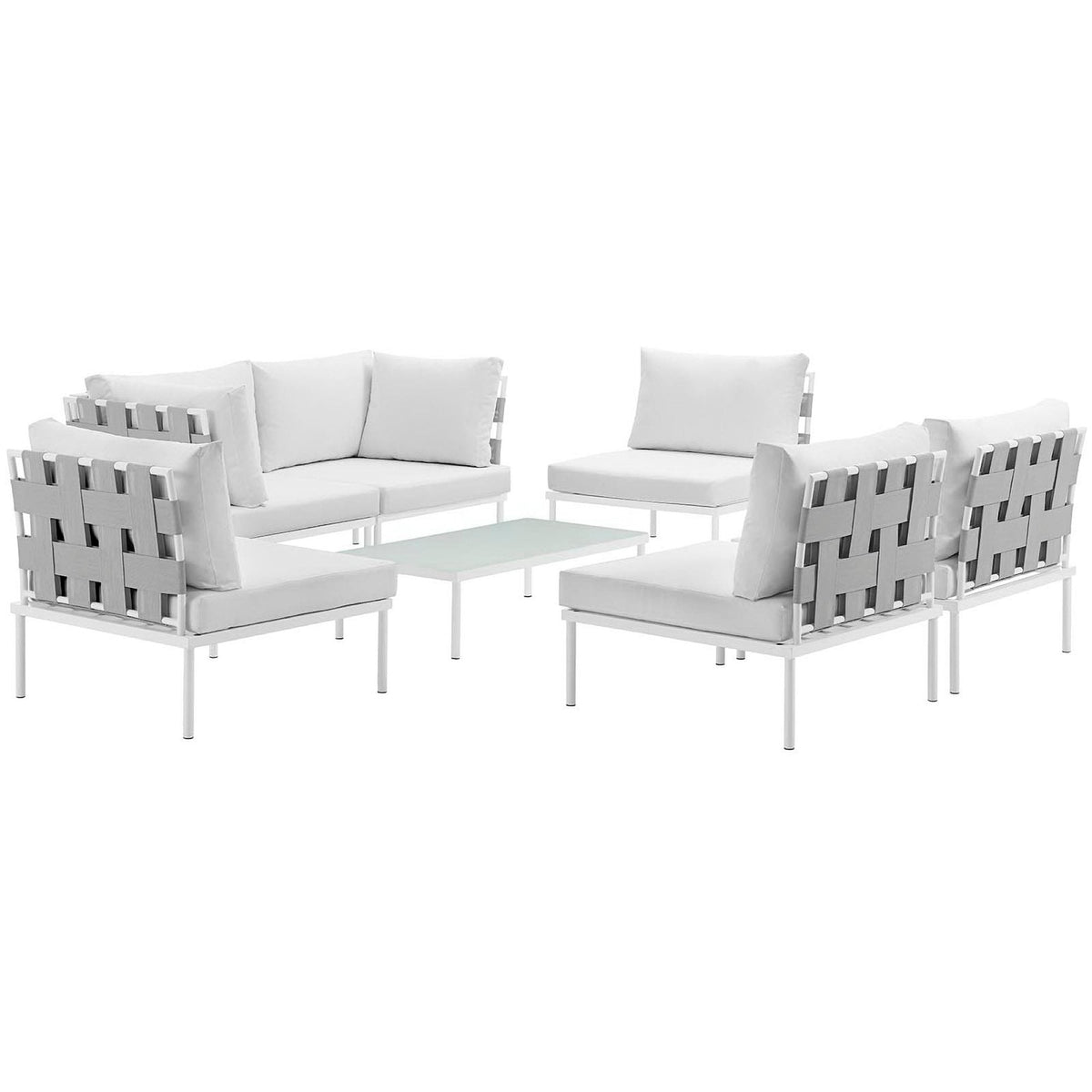 Harmony 7 Piece Outdoor Aluminum Sectional Sofa Set
