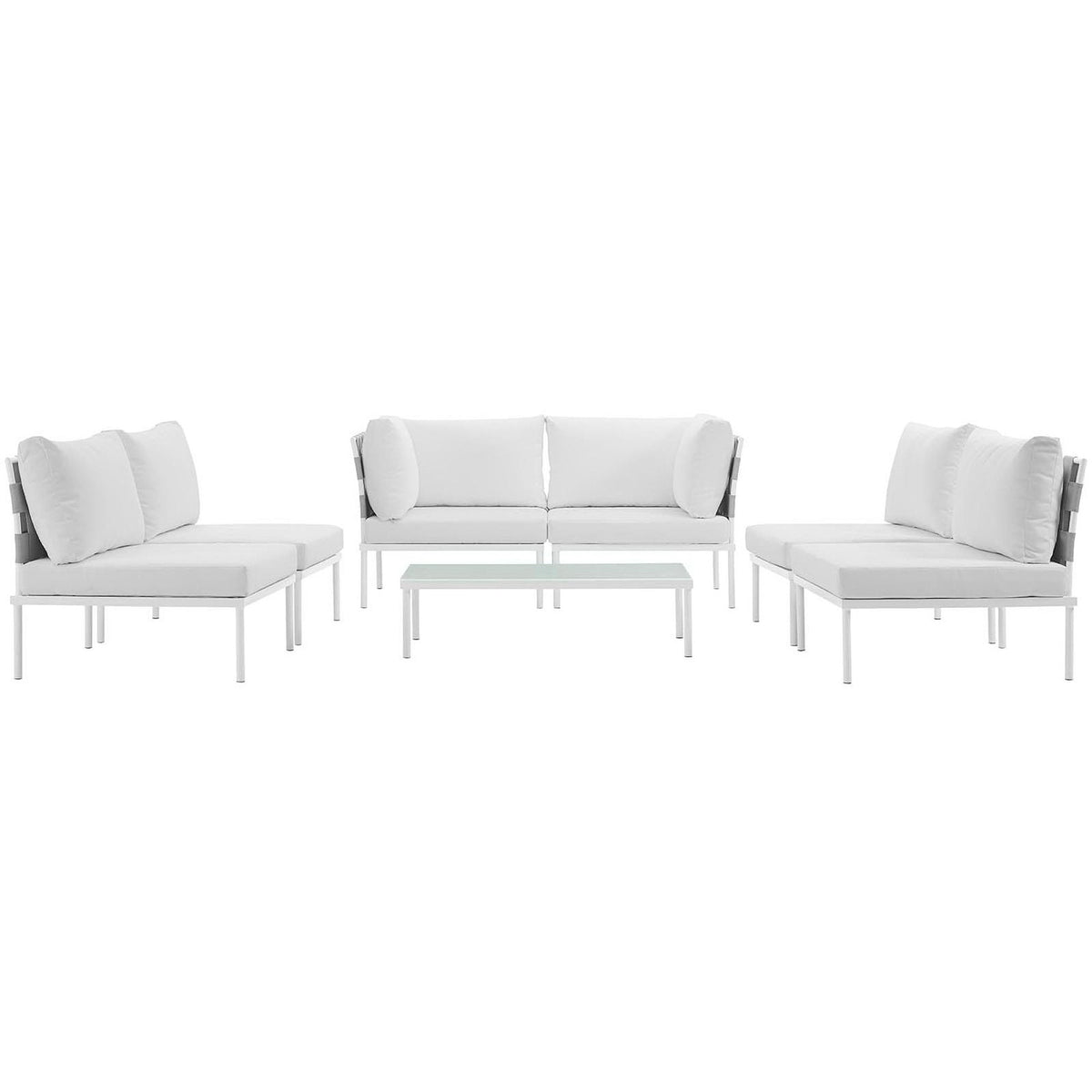 Harmony 7 Piece Outdoor Aluminum Sectional Sofa Set