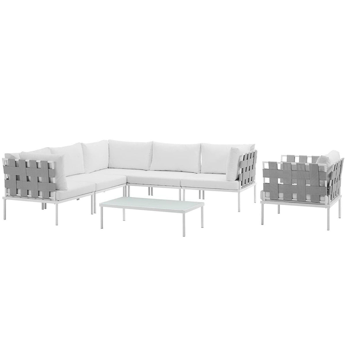 Harmony 7 Piece Outdoor Aluminum Sectional Sofa Set