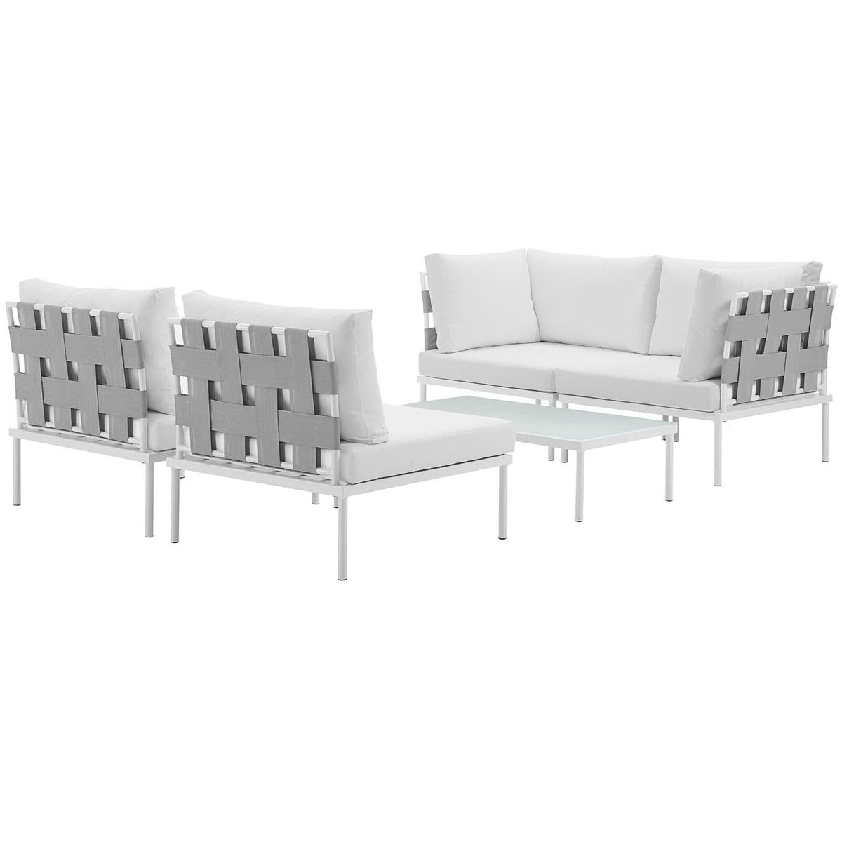 Harmony 5 Piece Outdoor Aluminum Sectional Sofa Set
