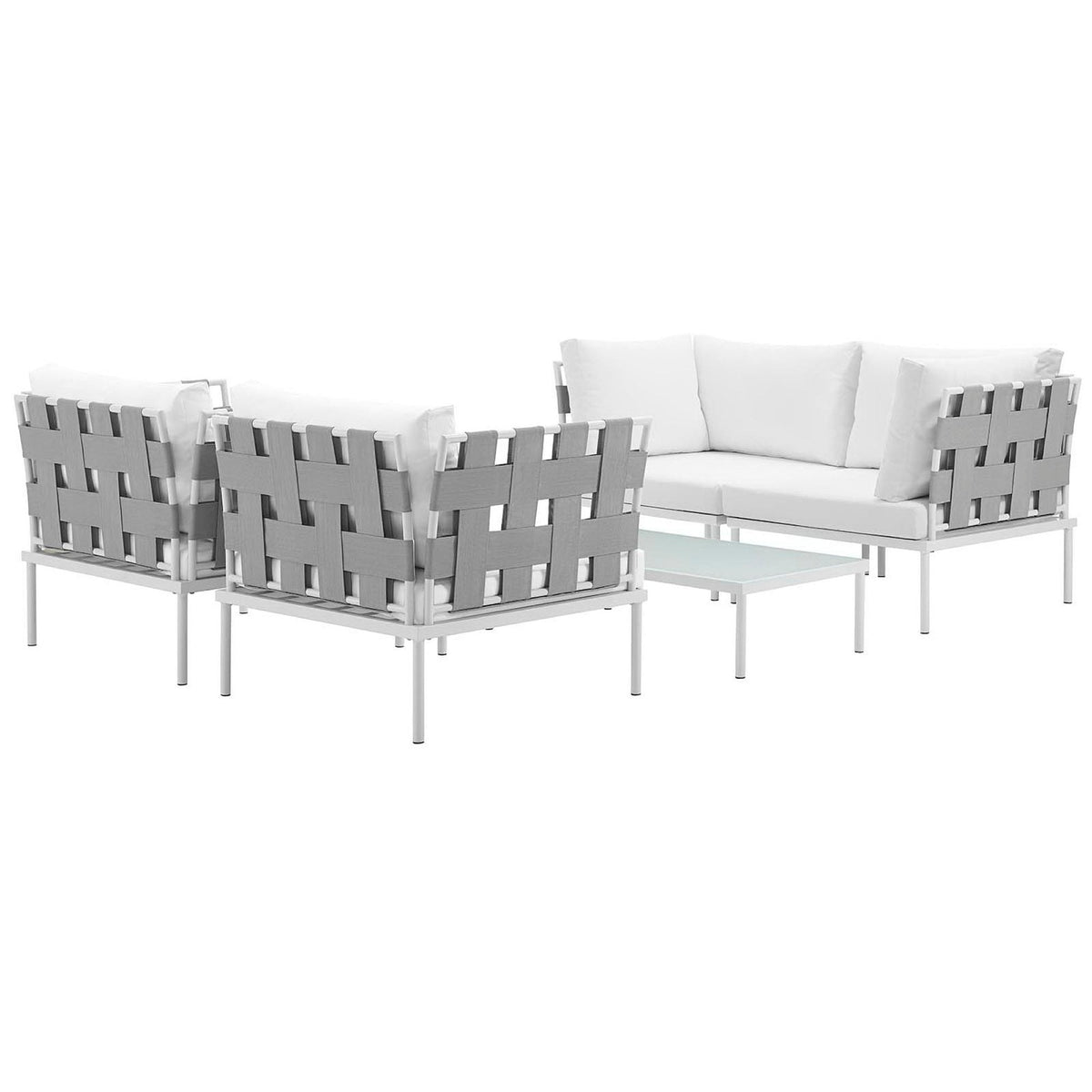 Harmony 5 Piece Outdoor Aluminum Sectional Sofa Set