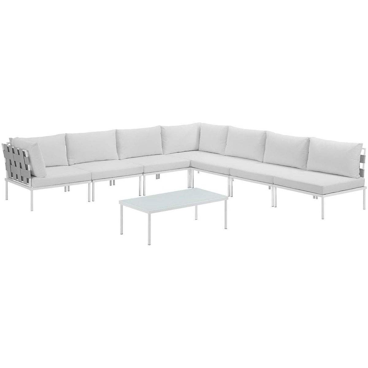 Harmony 8 Piece Outdoor Aluminum Sectional Sofa Set