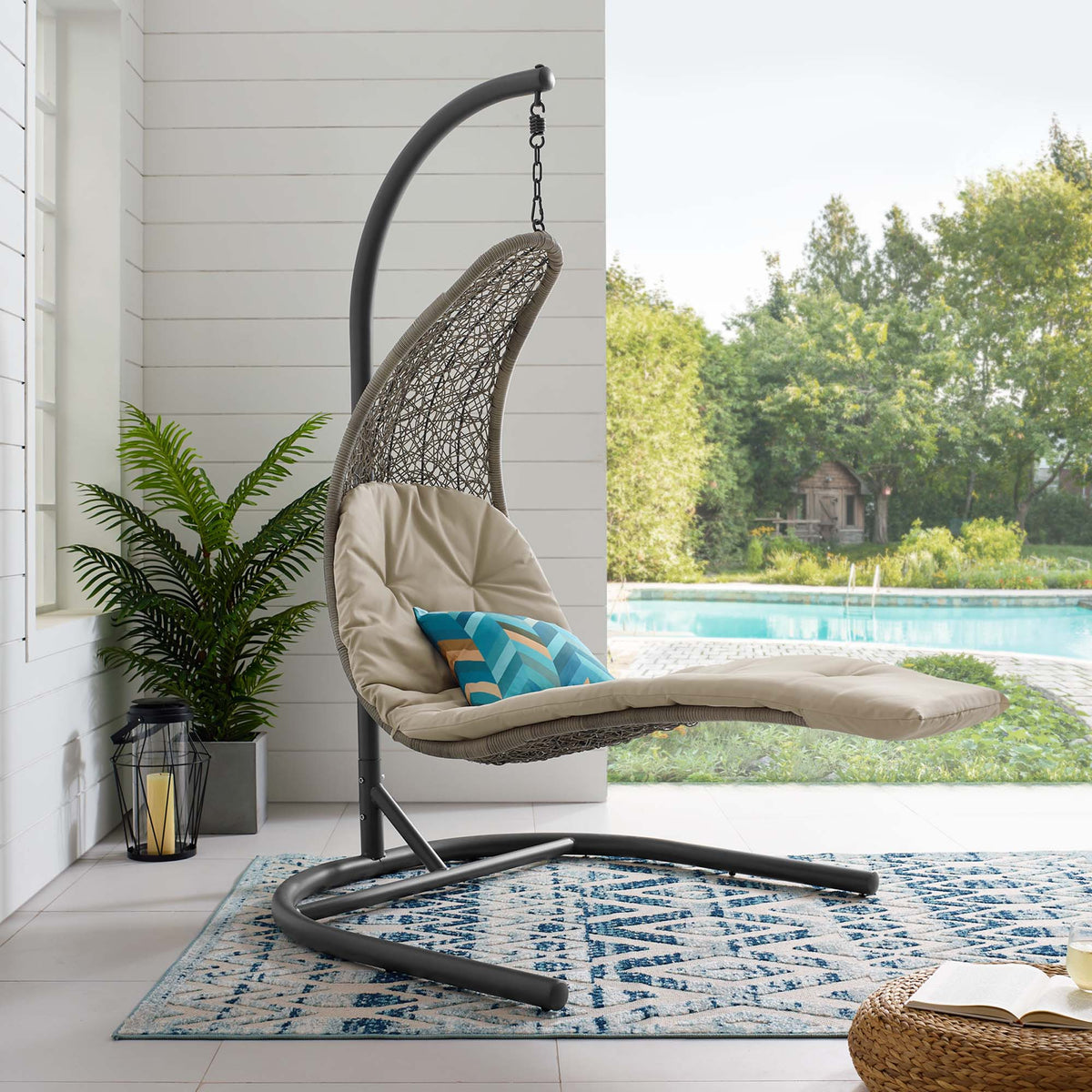 Landscape Hanging Chaise Lounge Outdoor Swing Chair