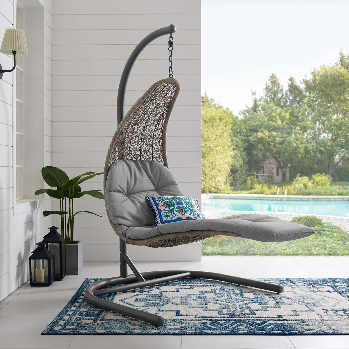 Landscape Hanging Chaise Lounge Outdoor Swing Chair