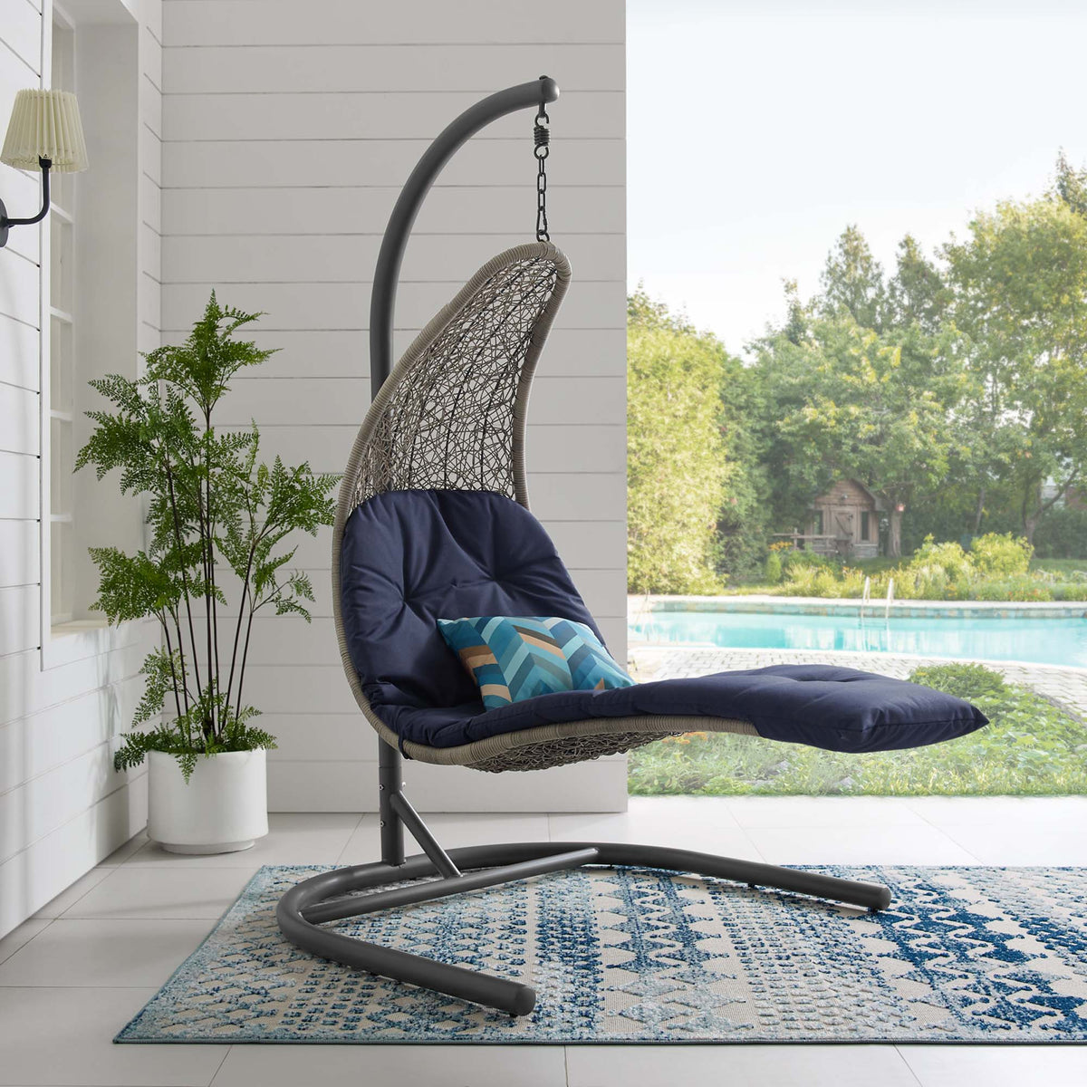 Landscape Hanging Chaise Lounge Outdoor Swing Chair