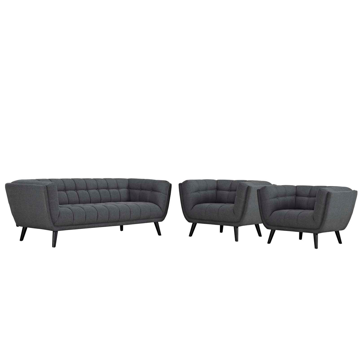 Bestow 3 Piece Upholstered Fabric Sofa and Armchair Set - view 1
