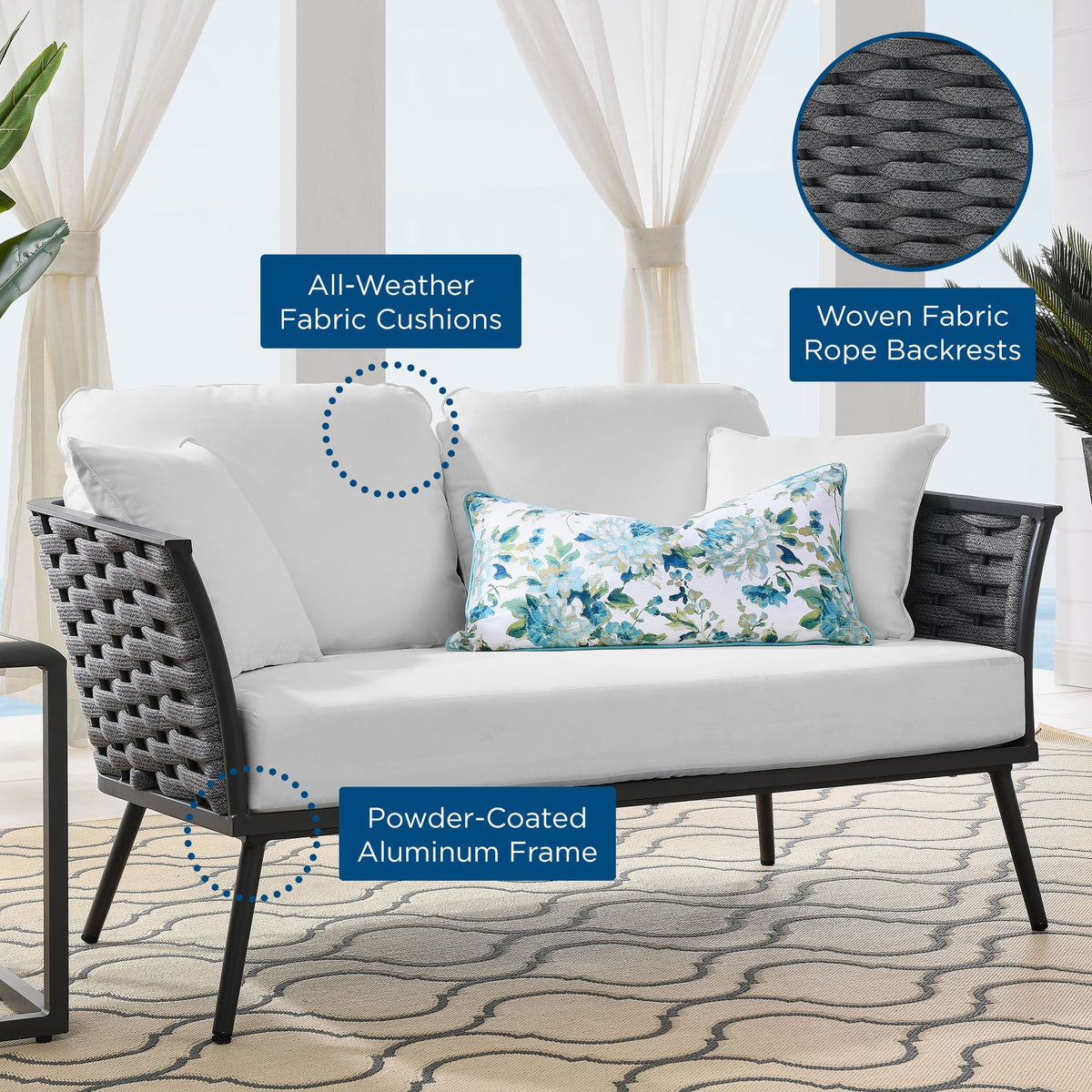 Stance Outdoor Aluminum Loveseat
