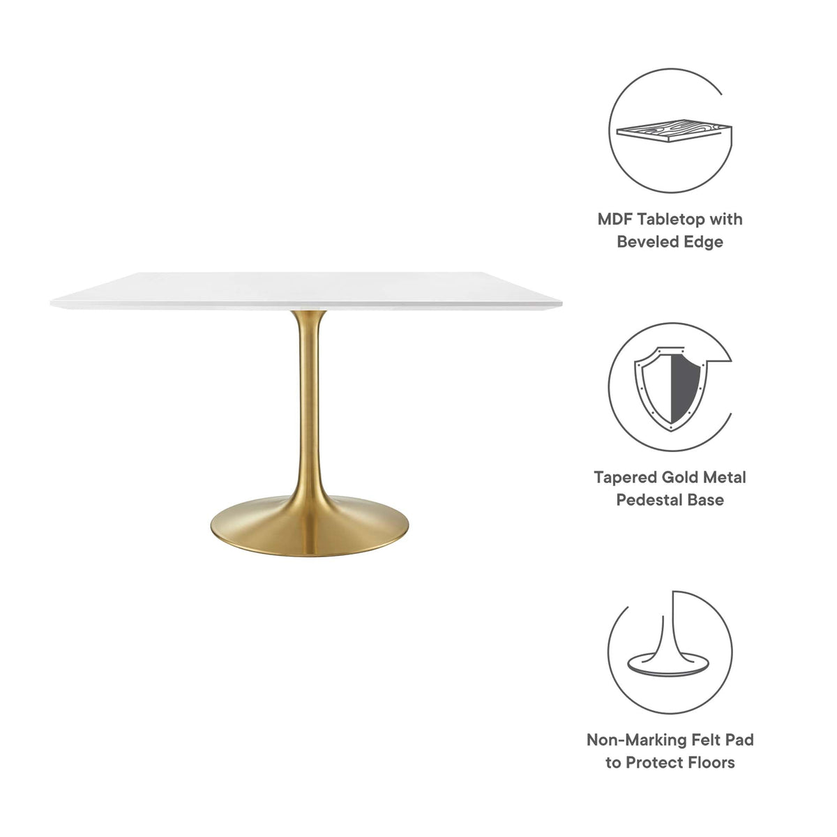 Lippa Square Wood Dining Table