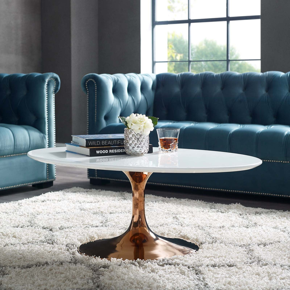 Lippa Oval Wood Coffee Table