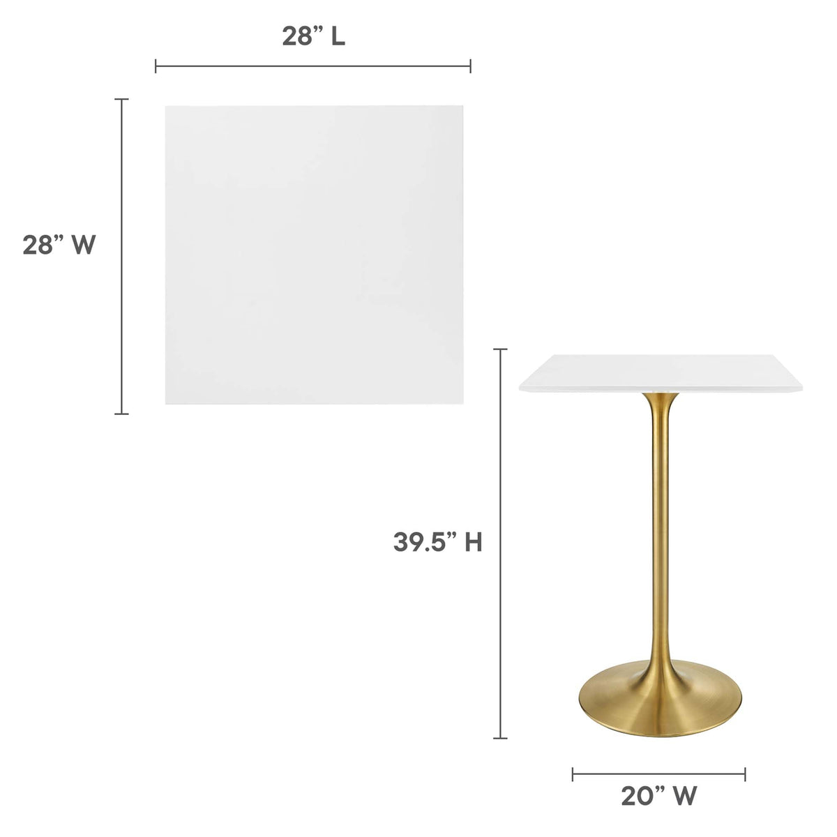 Lippa Square Wood Bar Table