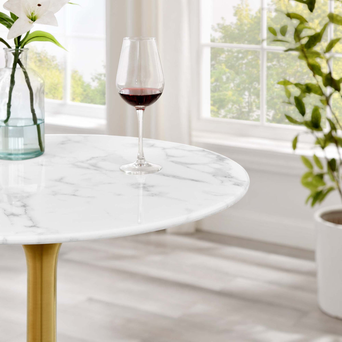 Lippa Round Artificial Marble Bar Table - view 31