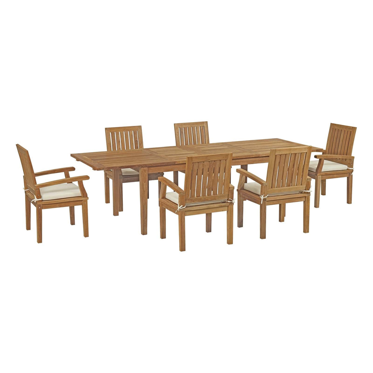 Marina 7 Piece Outdoor Patio Teak Dining Set - view 1