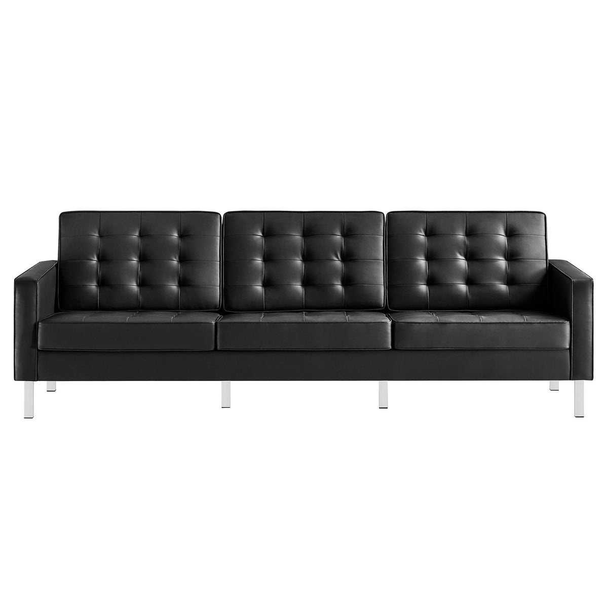 Loft Tufted Vegan Leather Sofa - view 10