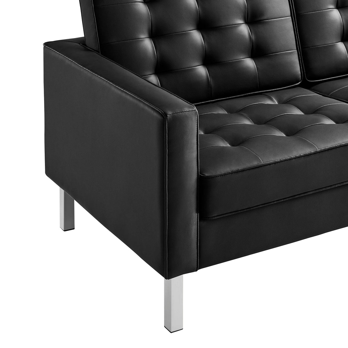 Loft Tufted Vegan Leather Sofa - view 14
