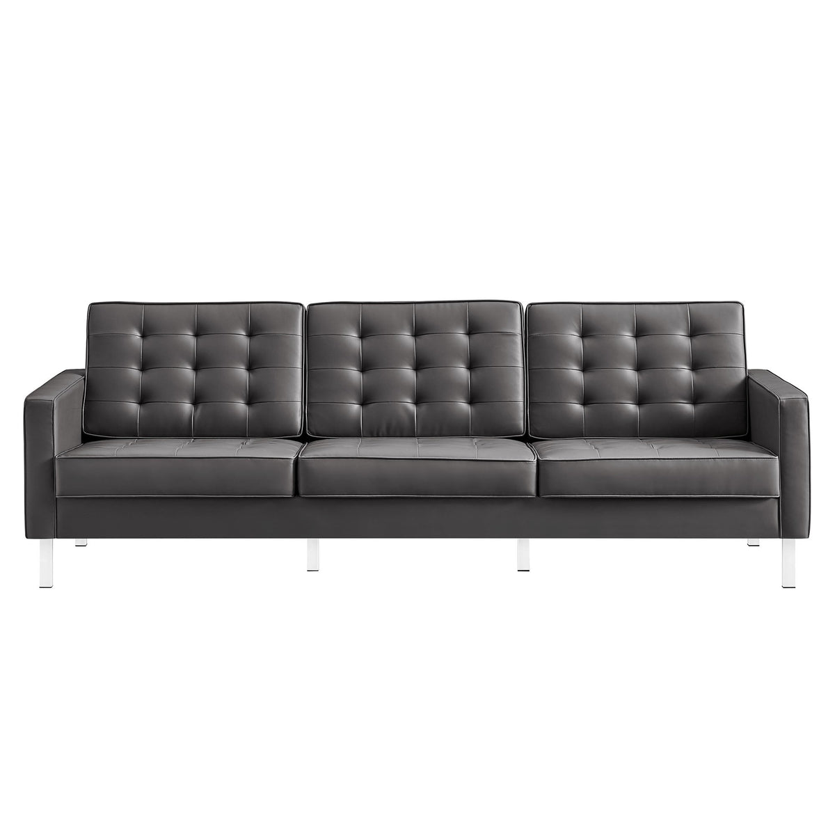 Loft Tufted Vegan Leather Sofa - view 15
