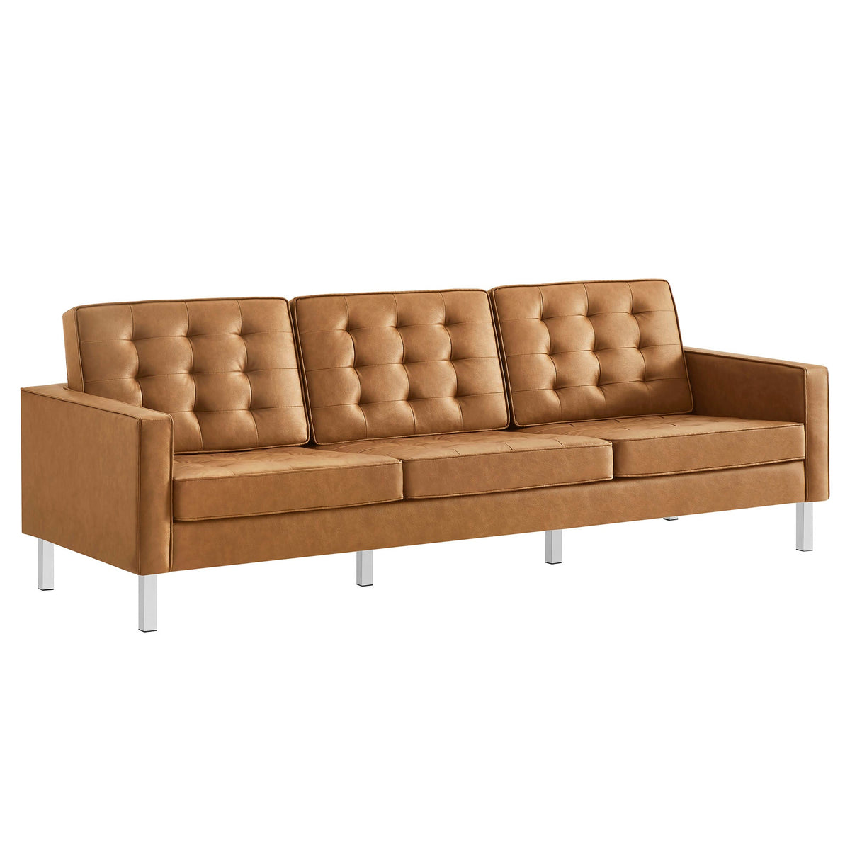 Loft Tufted Vegan Leather Sofa - view 1