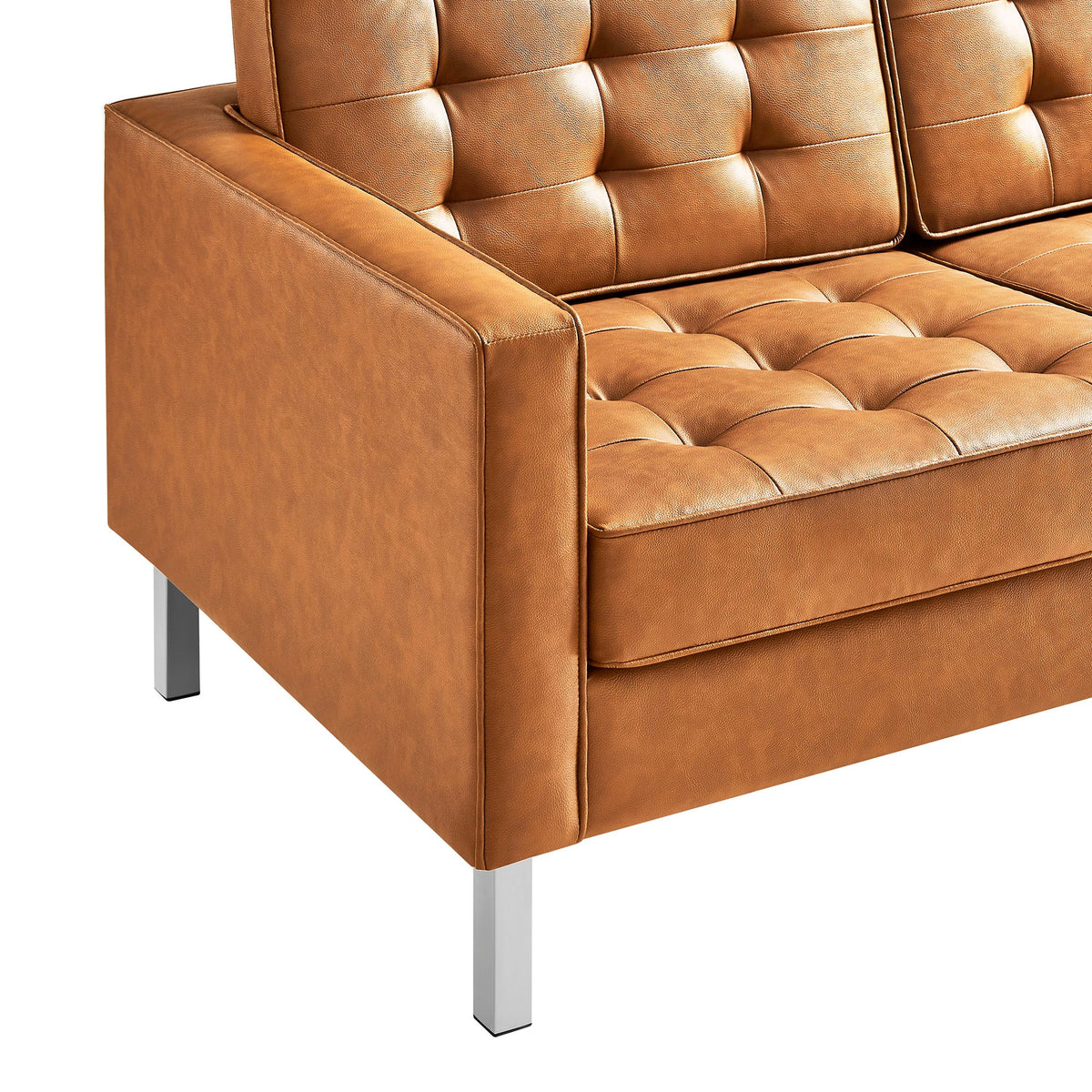 Loft Tufted Vegan Leather Sofa - view 17