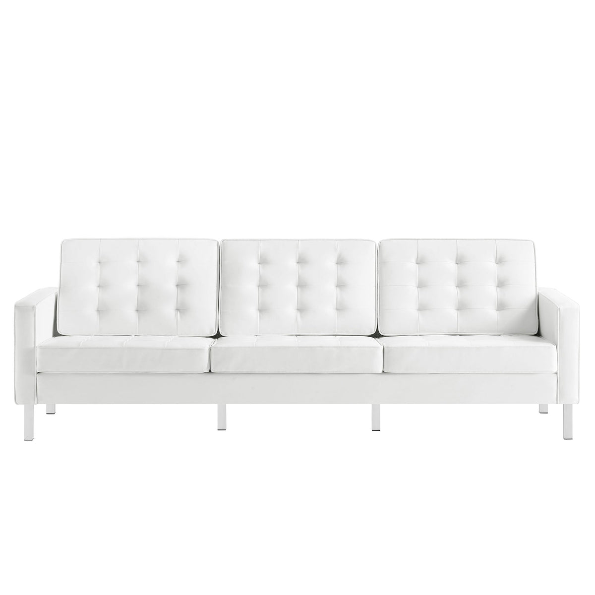 Loft Tufted Vegan Leather Sofa - view 16